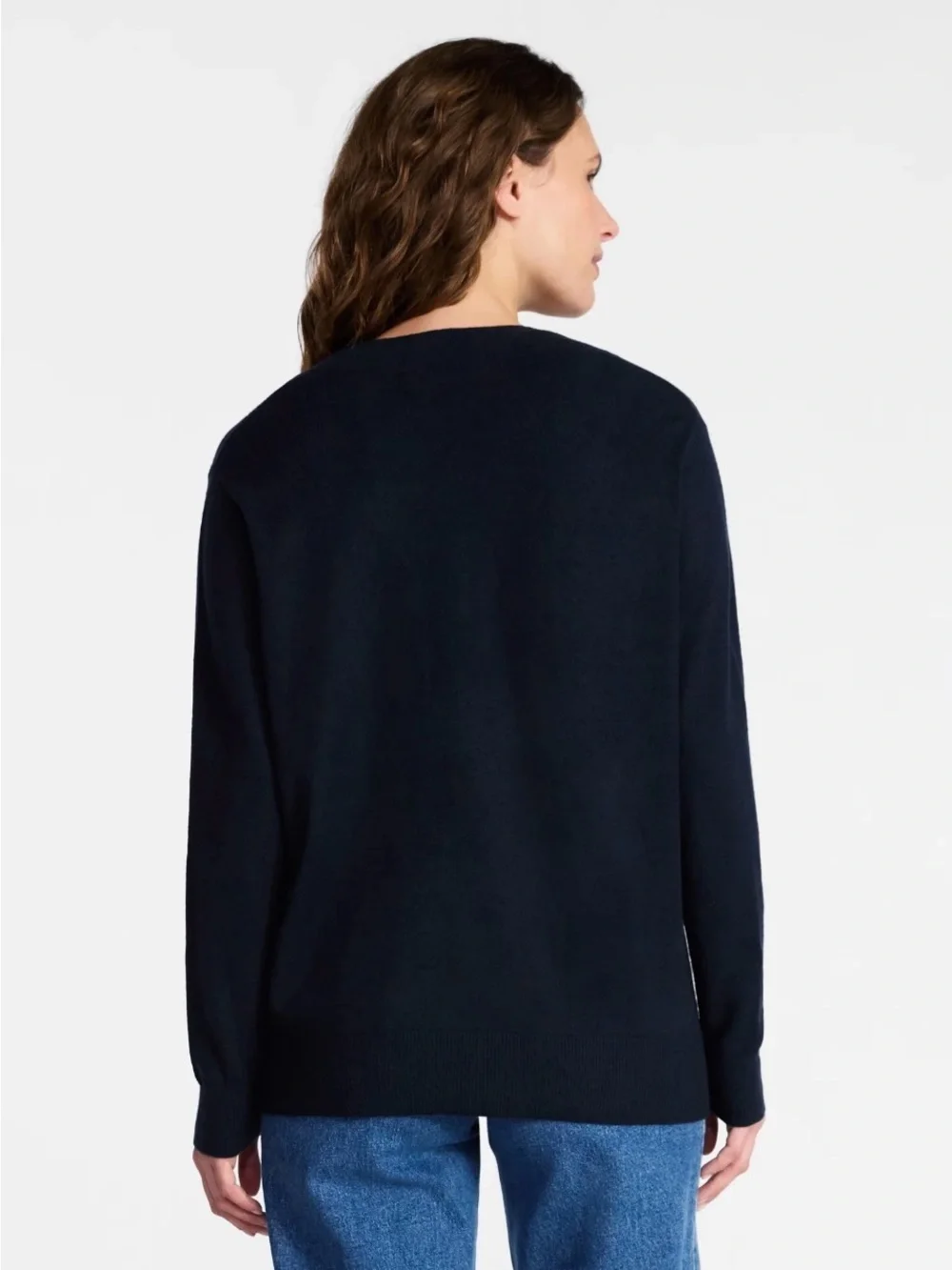 Time and Tru Navy V-Neck Women's Sweater Wool
